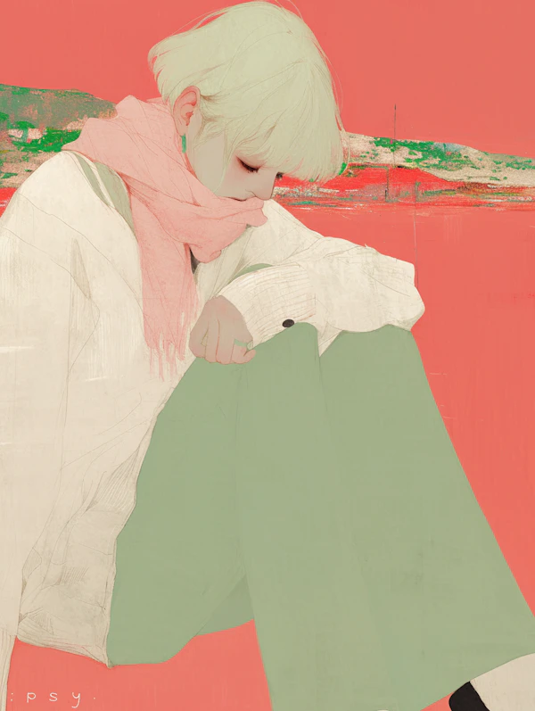 Contemplative Illustration