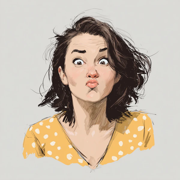 Playful Cartoon Woman