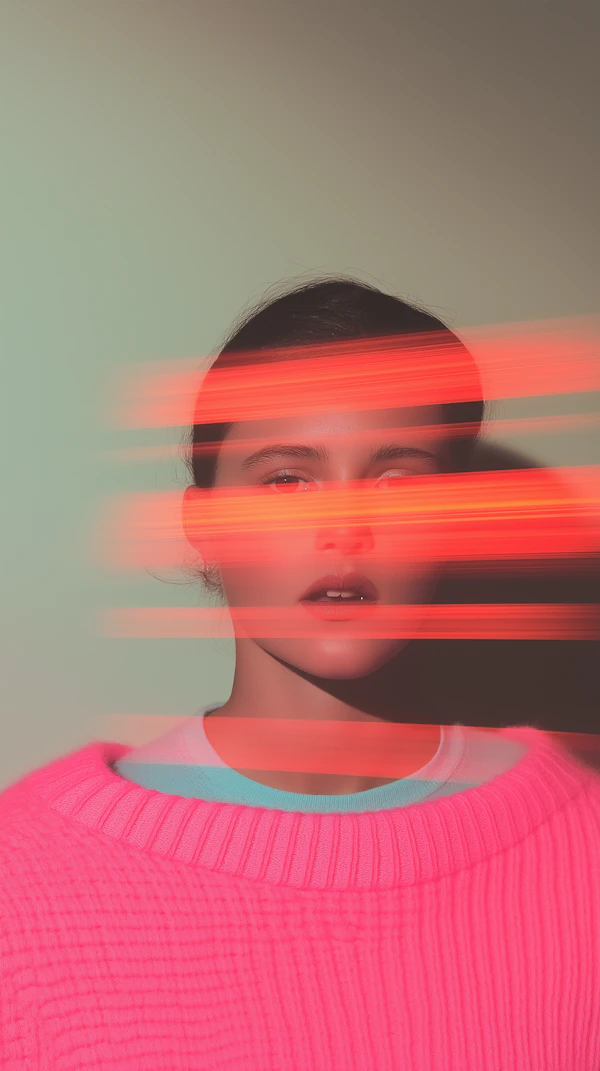 Futuristic Portrait with Light Streaks