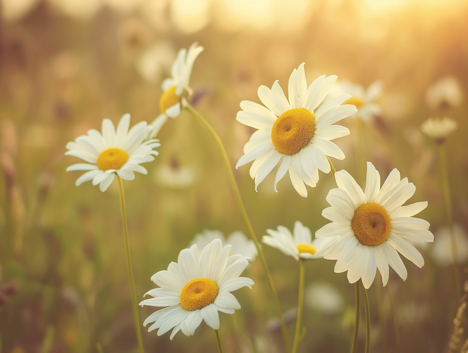 Serene Daisies at Golden Hour