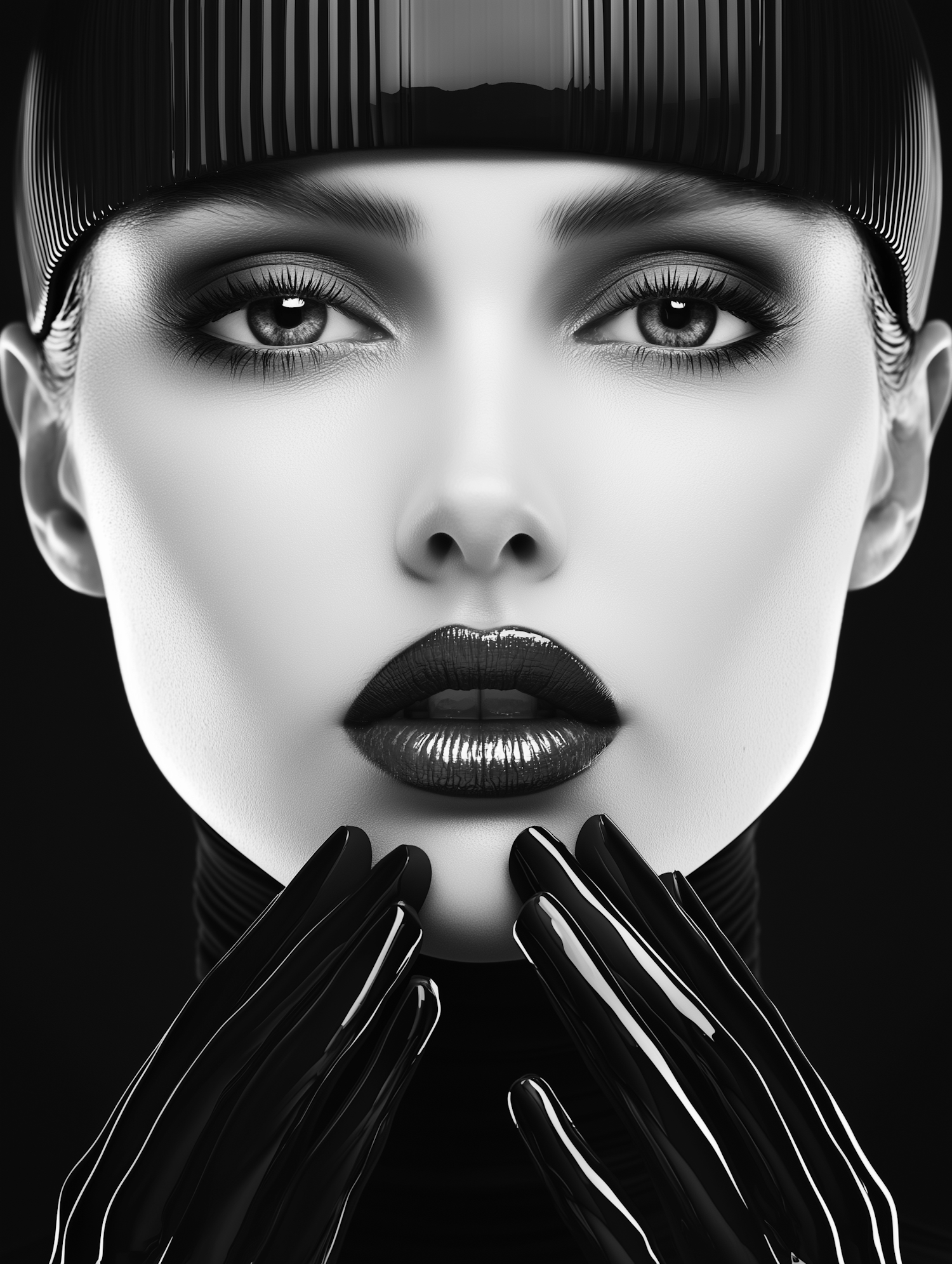 Futuristic Monochrome Portrait