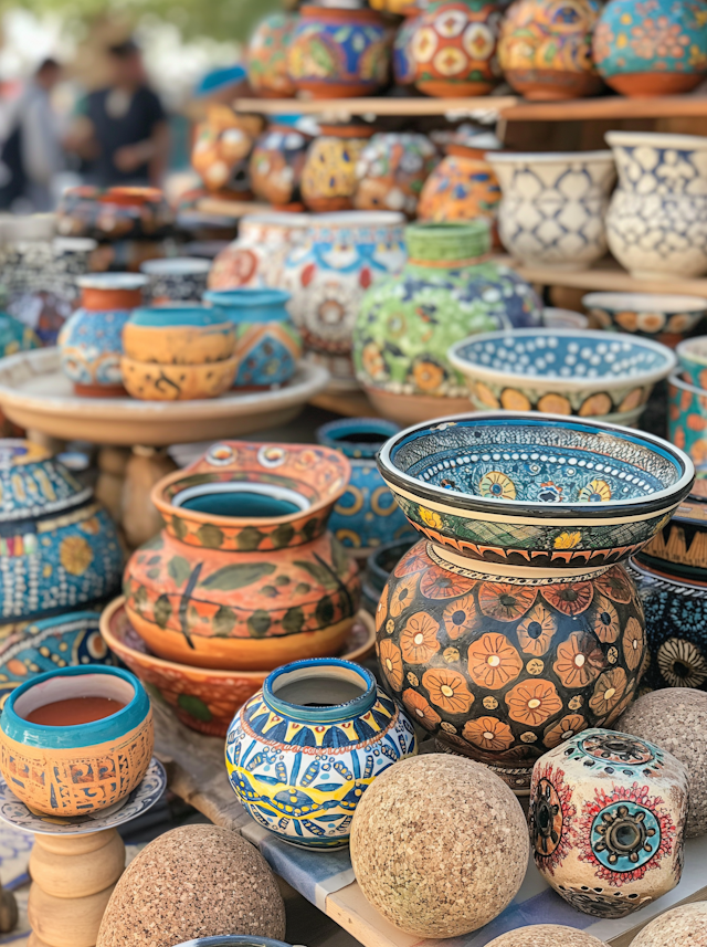 Traditional Pottery at Market