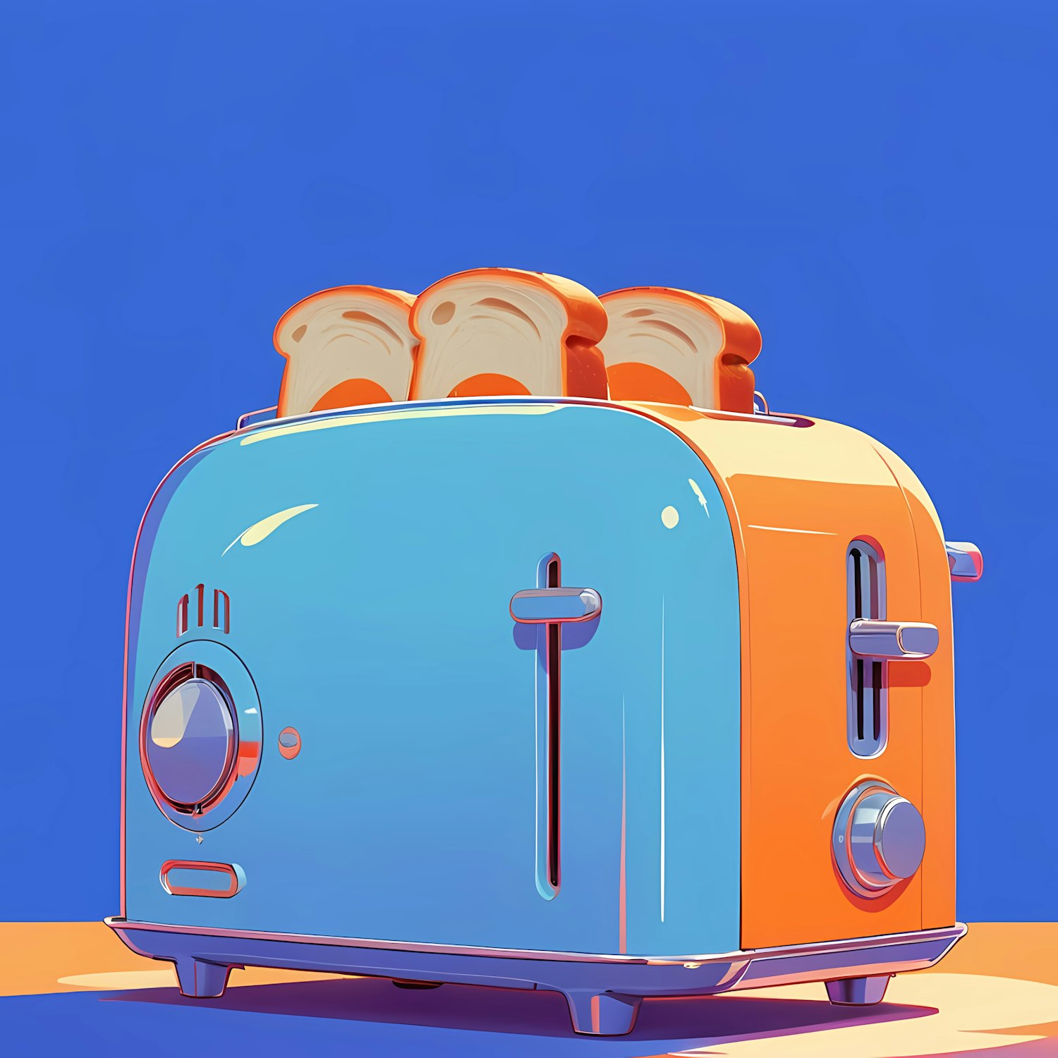 Retro Toaster with Bread