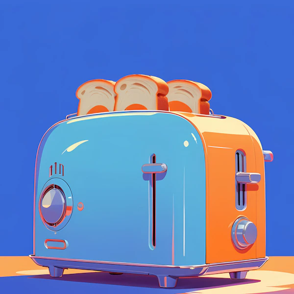 Retro Toaster with Bread