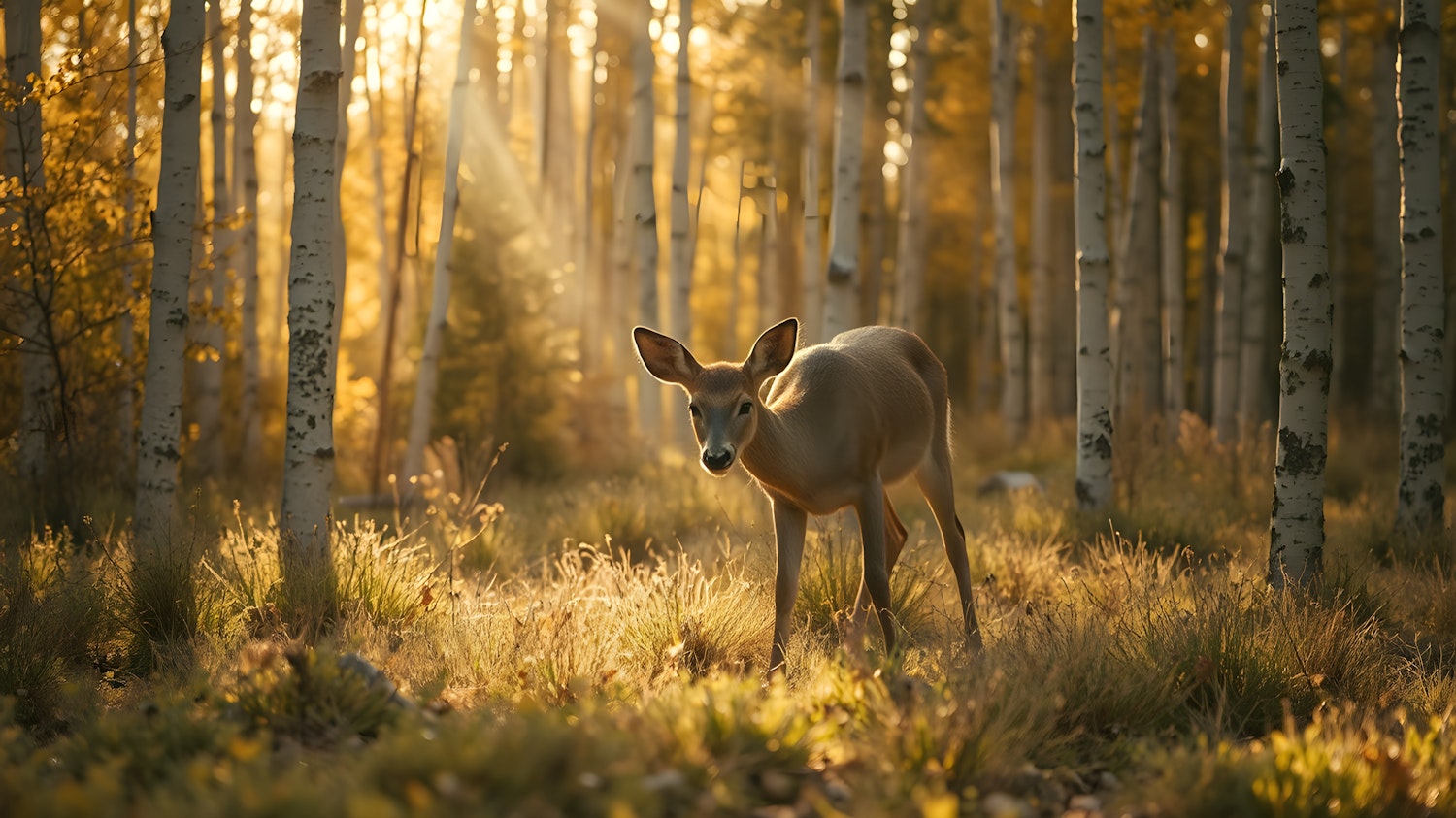 Serene Forest Scene with Deer