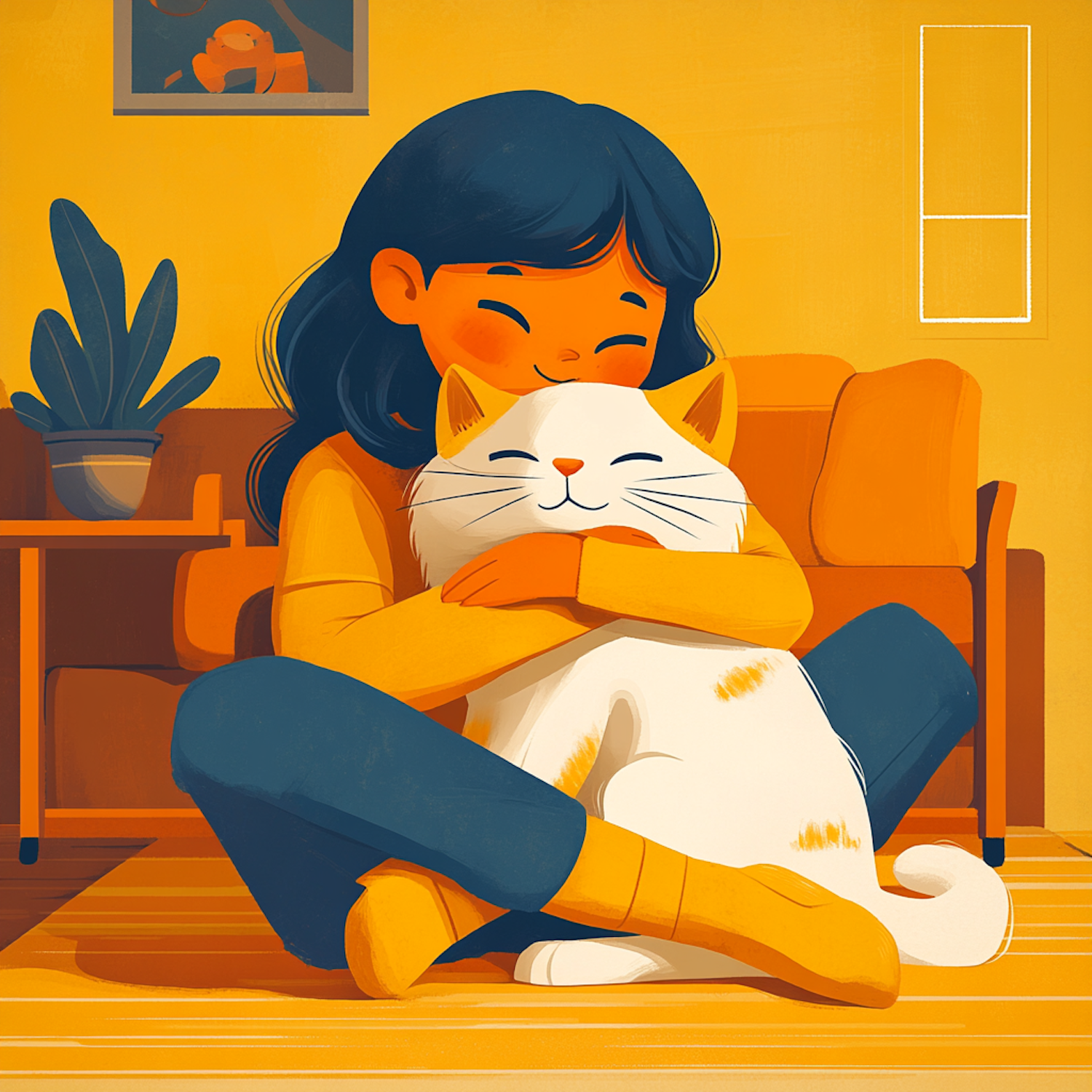 Cozy Moment with Pet Cat