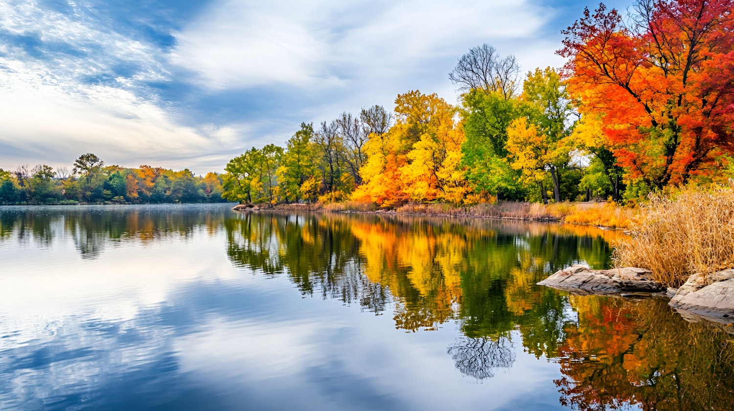 Serene Autumn Landscape by the Lake