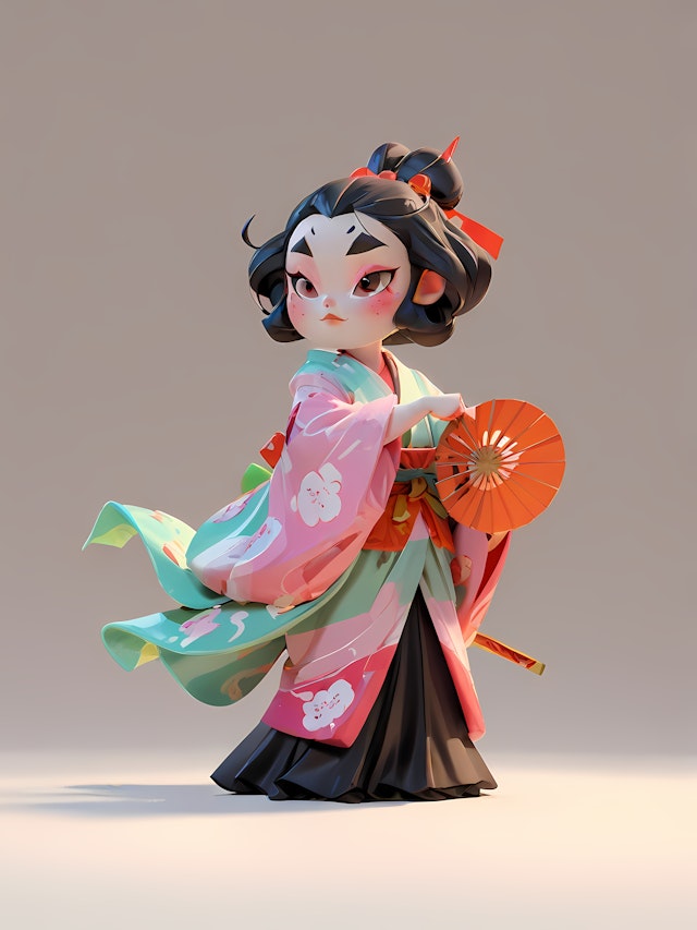 Anime Girl in Kimono