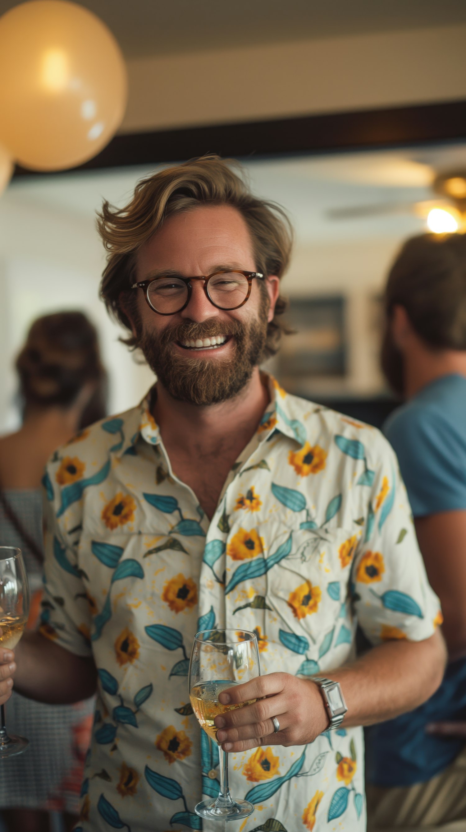 Cheerful Man at a Festive Gathering