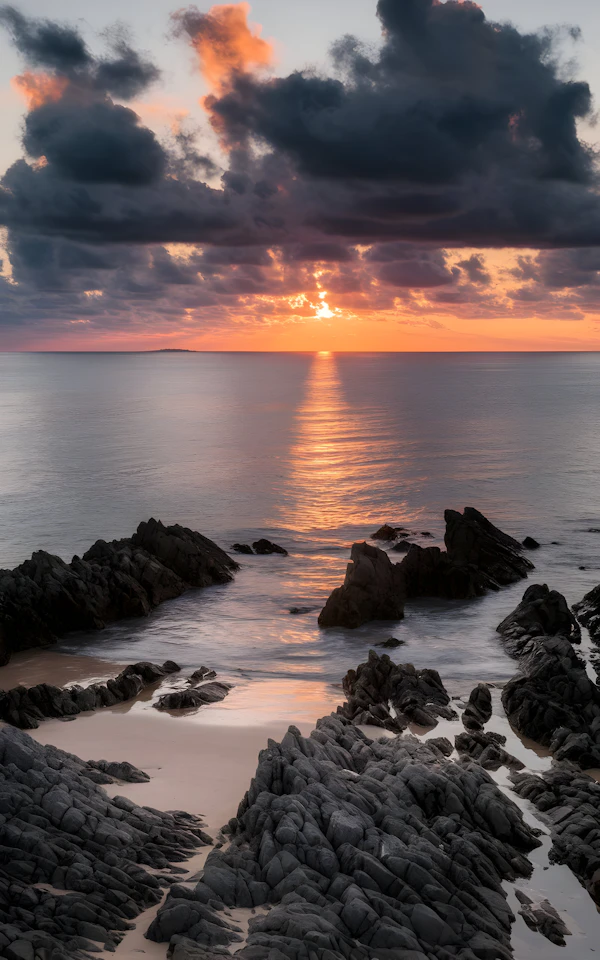 Serene Coastal Sunset