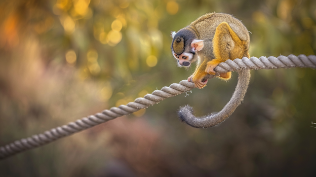 Squirrel Monkey on Rope