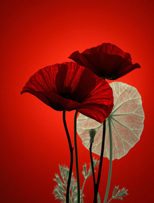 Red Poppy Flowers Art