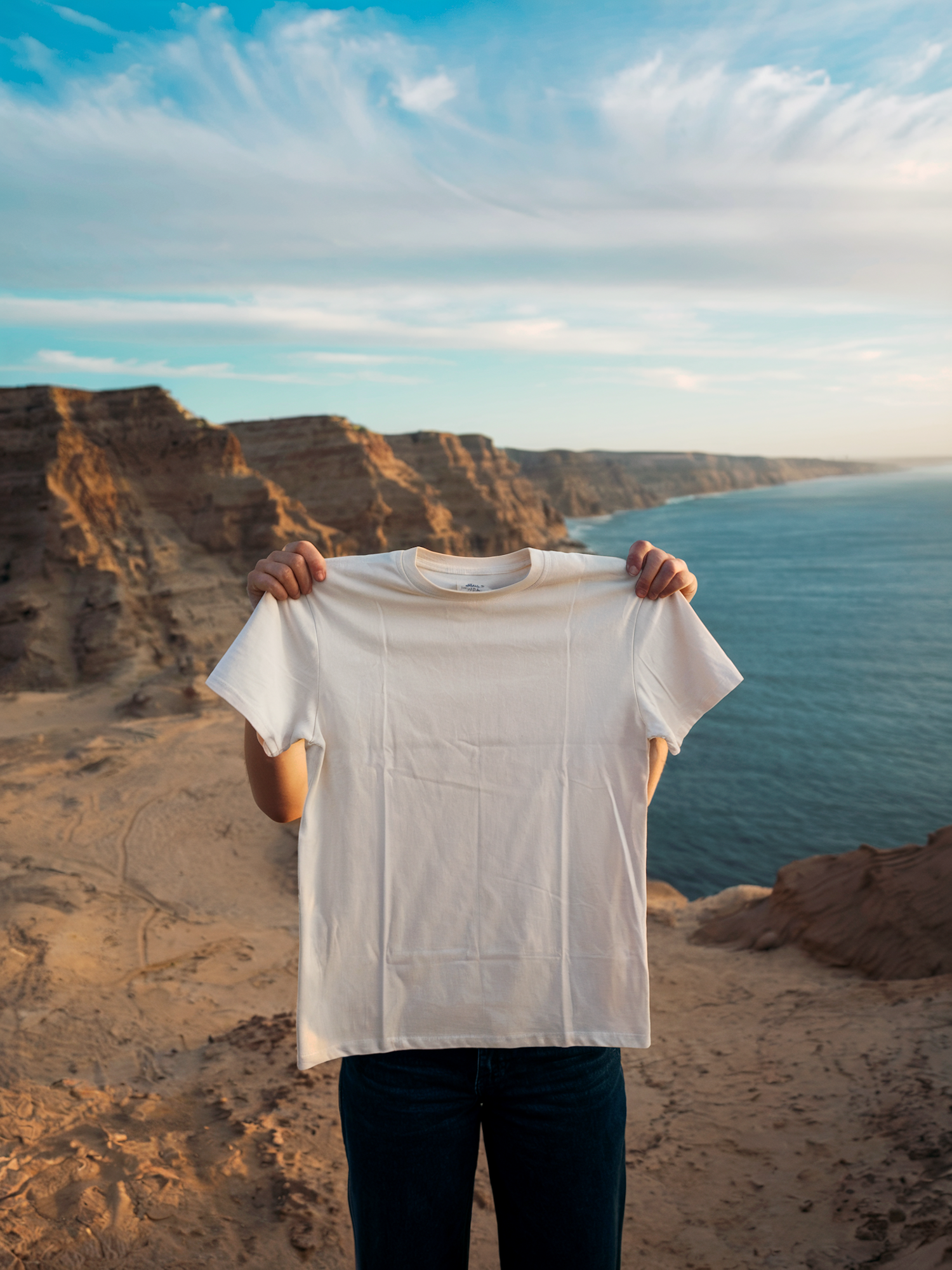 T-Shirt Against Scenic Cliffs