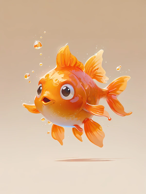 Whimsical Goldfish Art