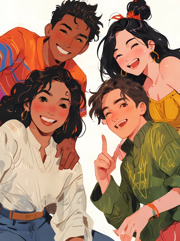 Joyful Group Illustration