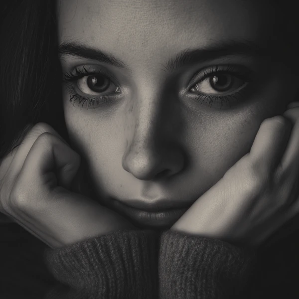Pensive Monochrome Portrait