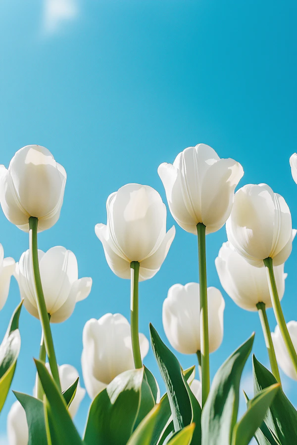 White Tulips in Bloom