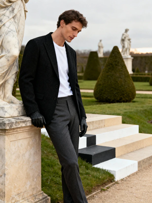 Man in Formal Garden