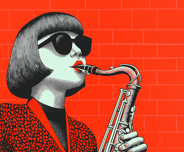 Stylized Female Saxophone Player