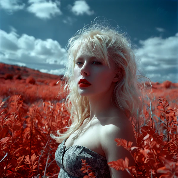 Woman in Red Foliage
