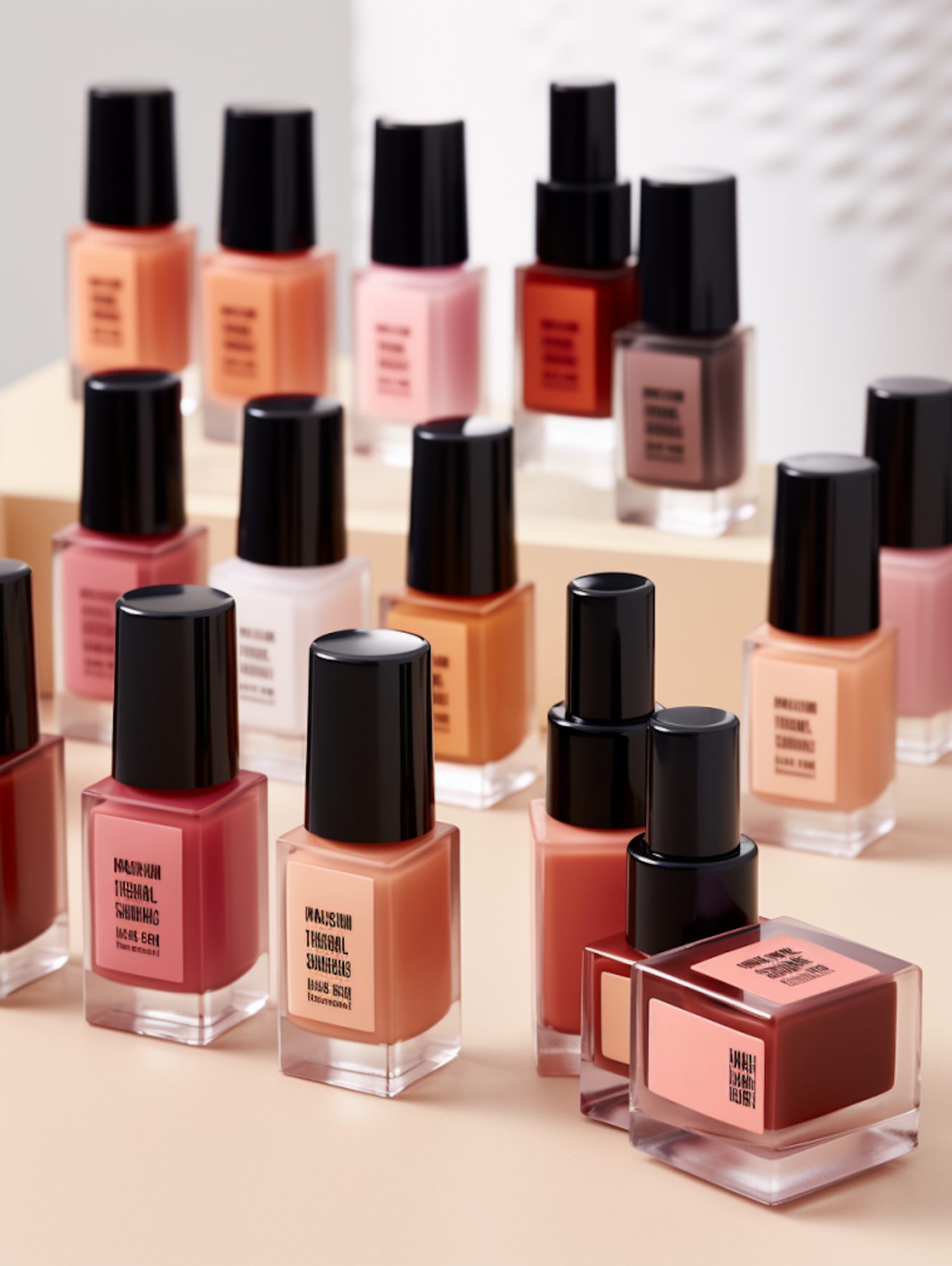 Elegant Array of Warm Tone Nail Polishes