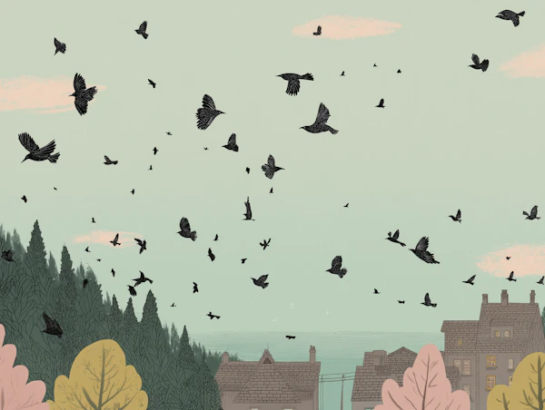 Serene Bird Illustration