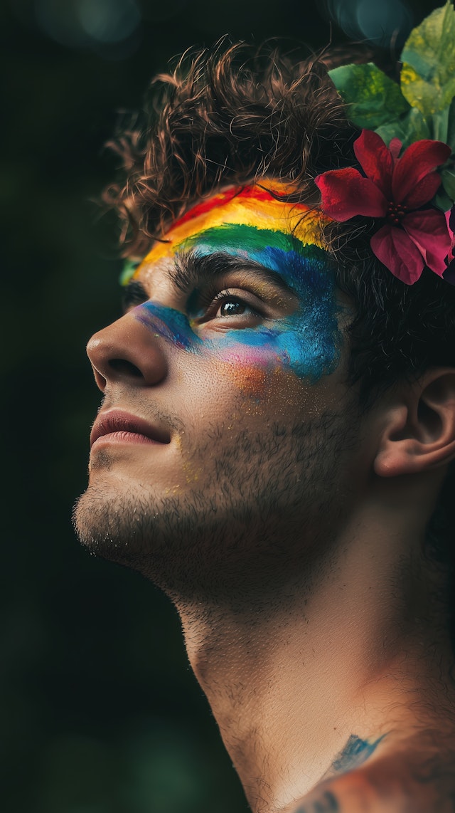 Vibrant Face Paint Portrait