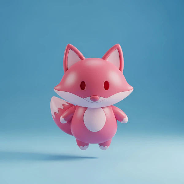 Cartoon Pink Fox