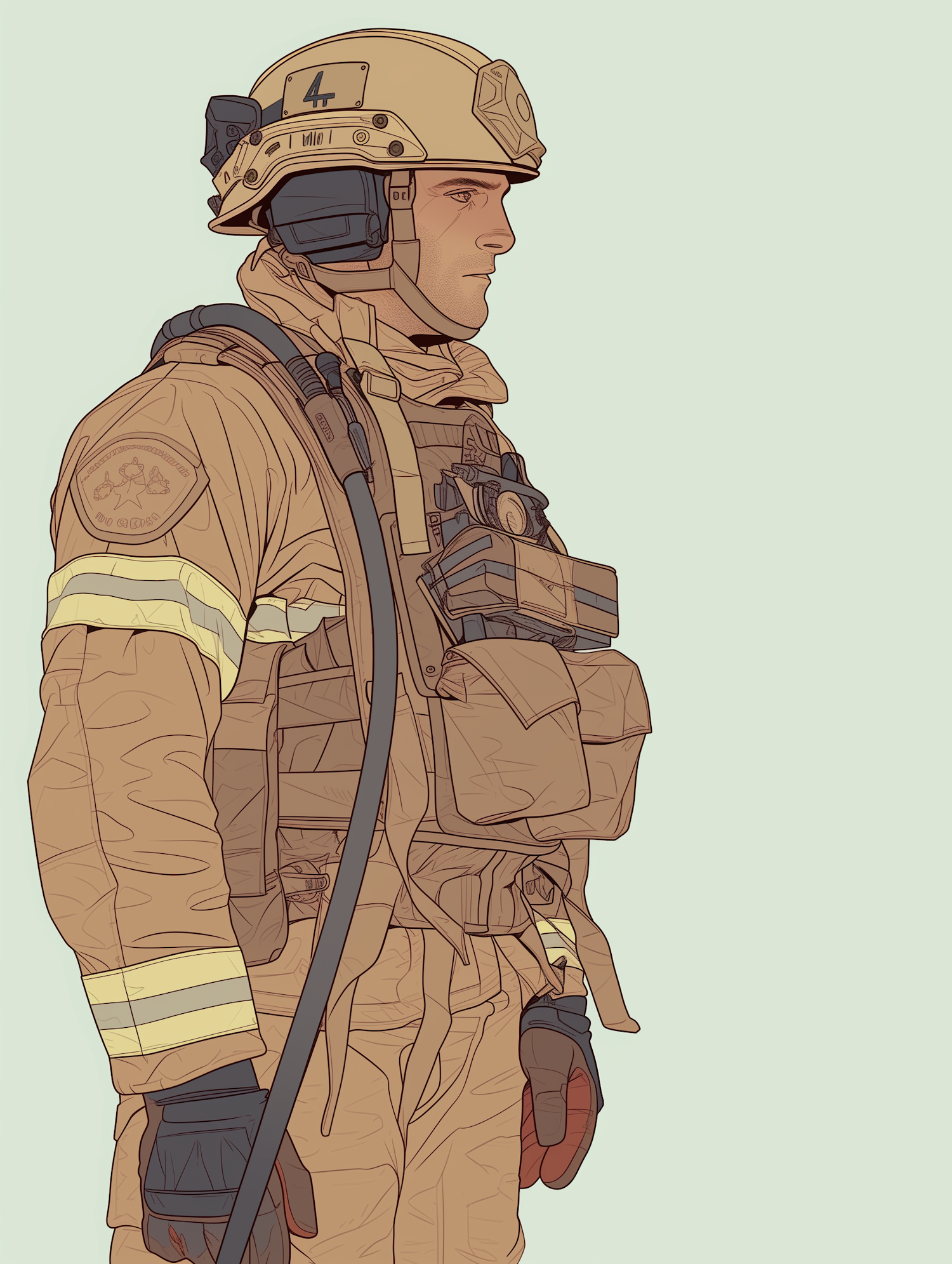 Firefighter in Full Gear