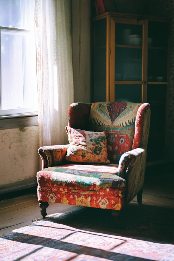Vintage Armchair in Sunlit Room