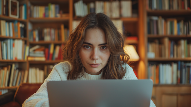 Young Woman Working on Laptop