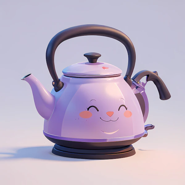 Whimsical Cartoon-Style Teapot