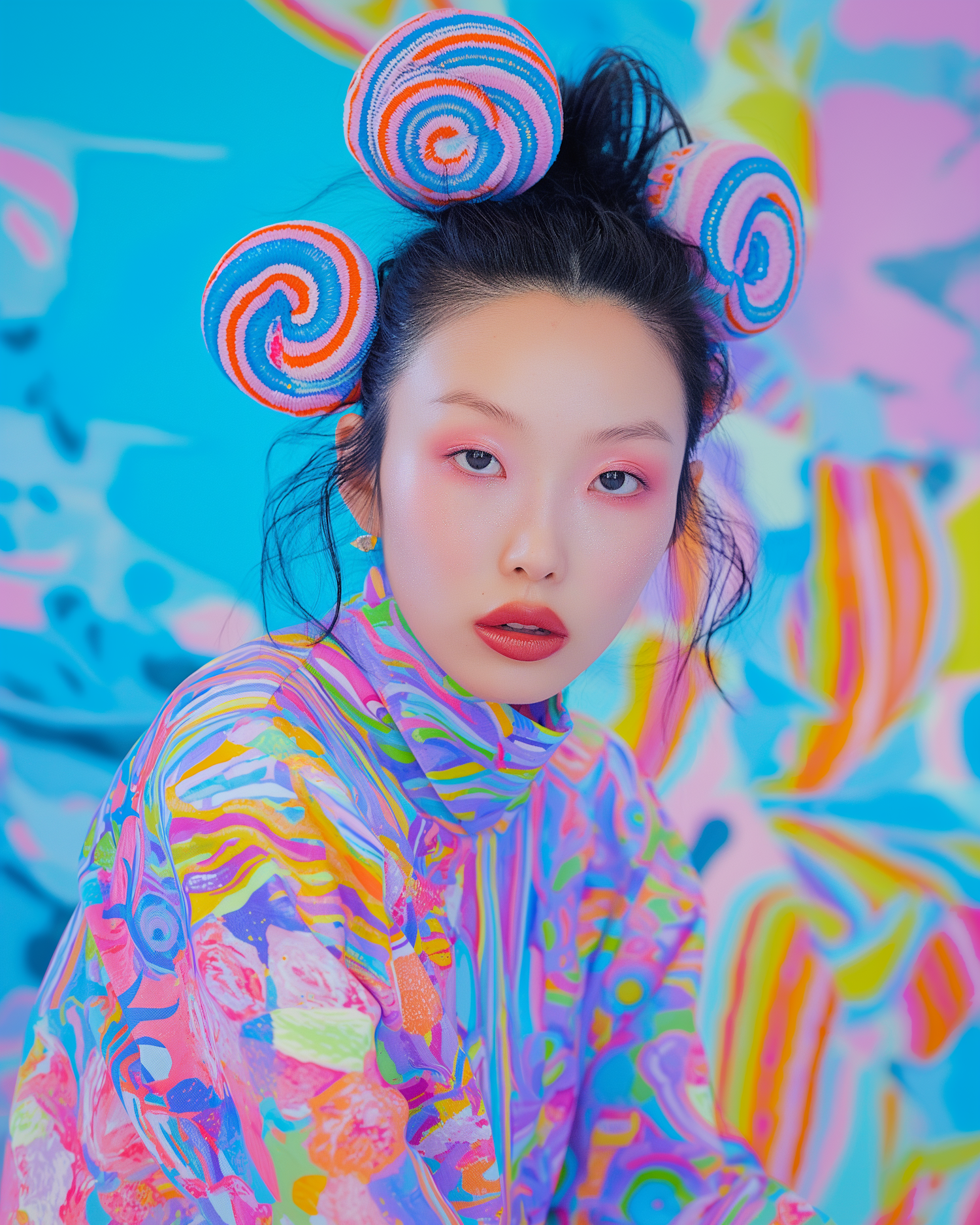 Colorful Portrait of a Confident Young Woman