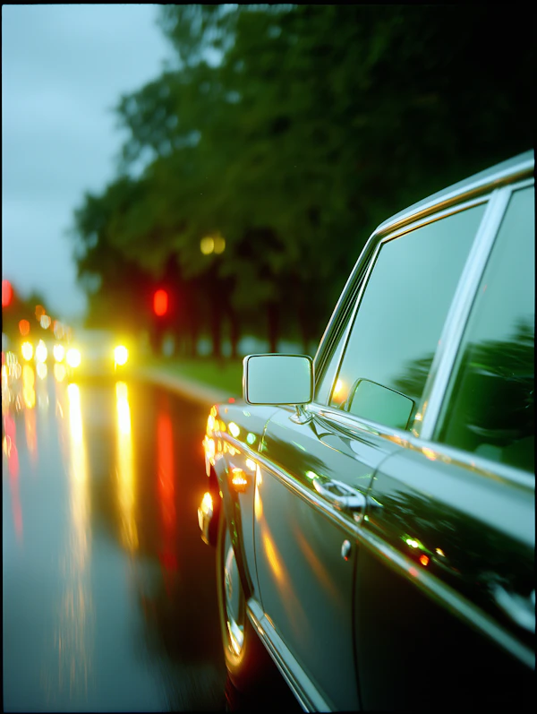 Vintage Car in Motion