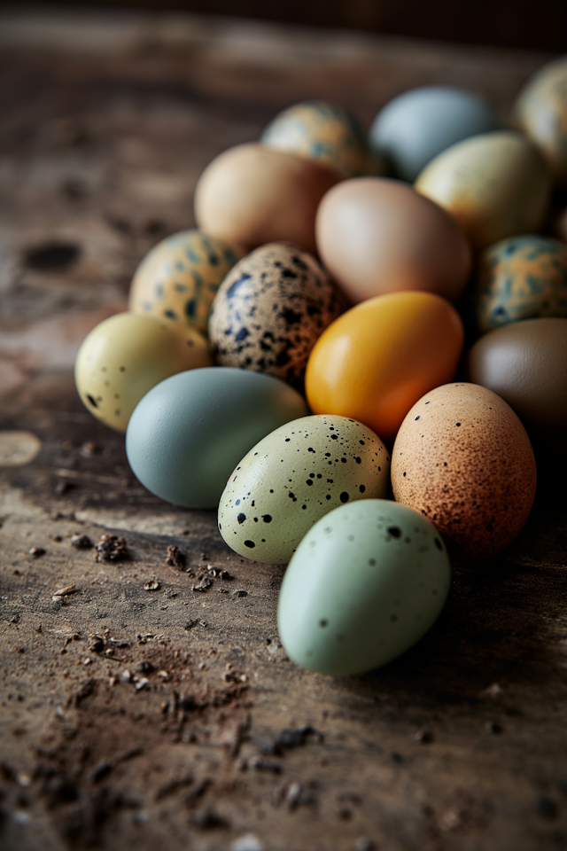 Earthy Hues of Life: A Collection of Speckled Eggs