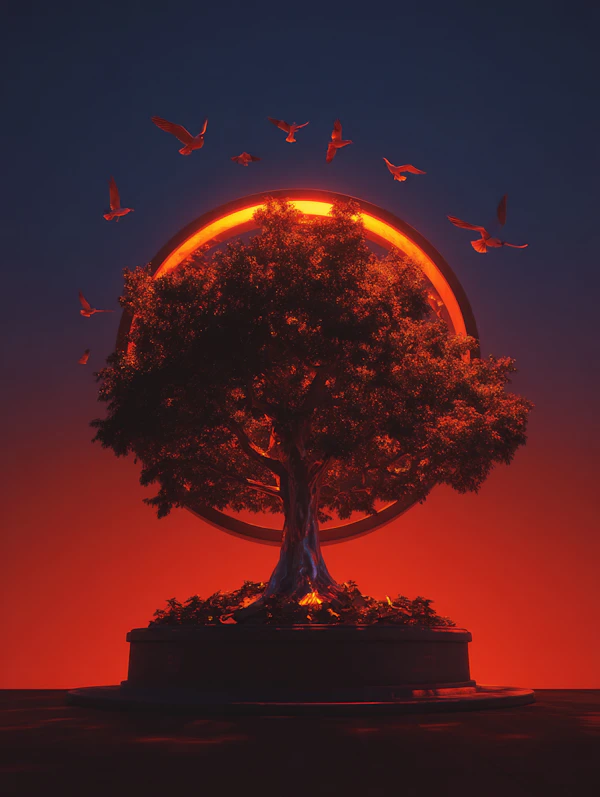 Ethereal Glowing Tree