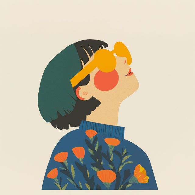 Stylized Portrait with Floral Sweater