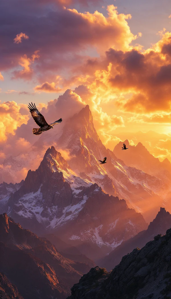 Mountain Landscape at Sunset