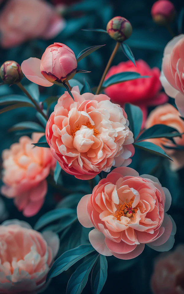 Lush Peonies in Bloom