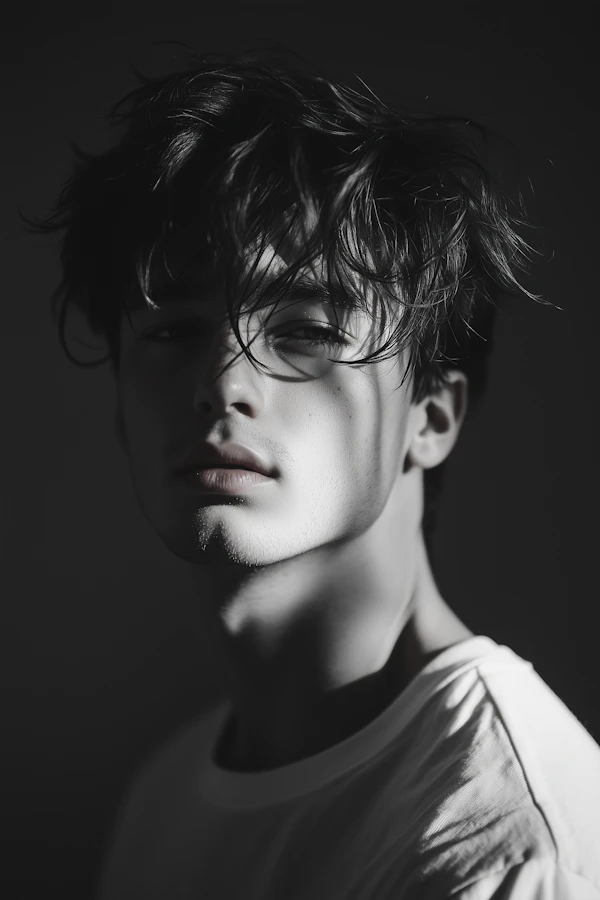 Dramatic Black and White Portrait