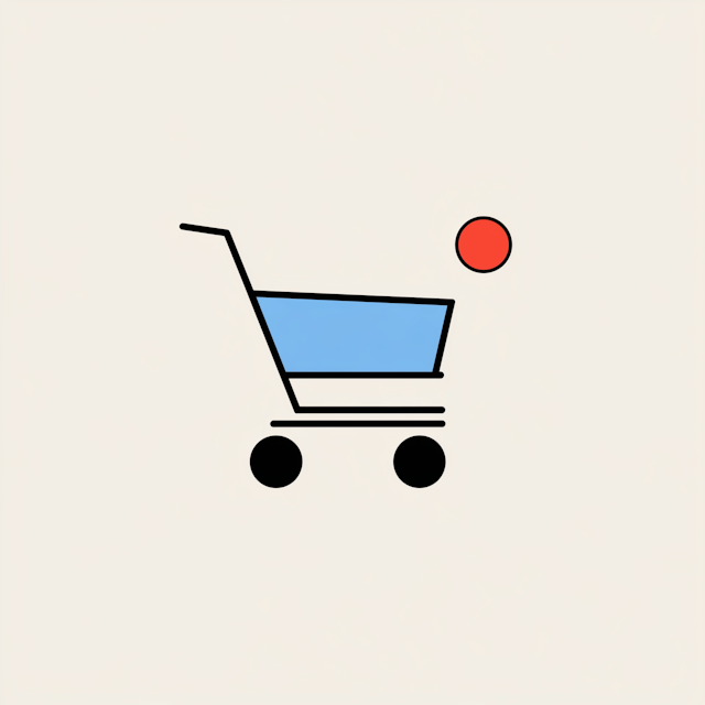 Minimalist Shopping Cart Illustration