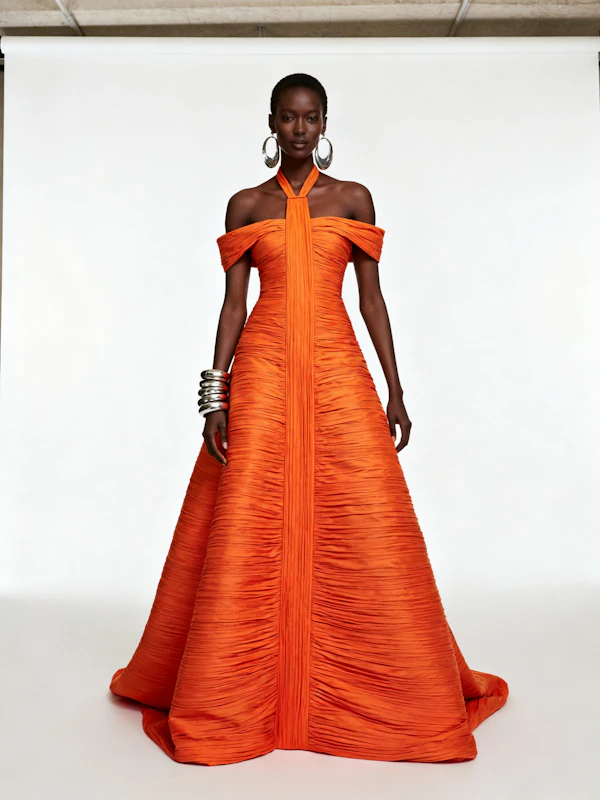 Elegant Orange Gown