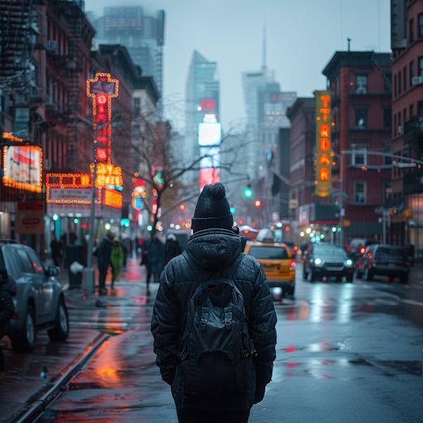 Wintry City Dusk