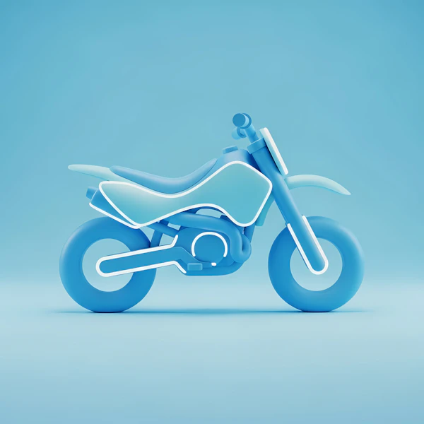 Futuristic Blue Motorcycle