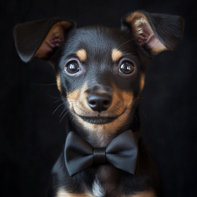 Charming Dog with Bow Tie