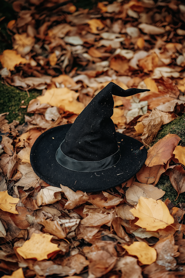 Witch Hat on Autumn Leaves