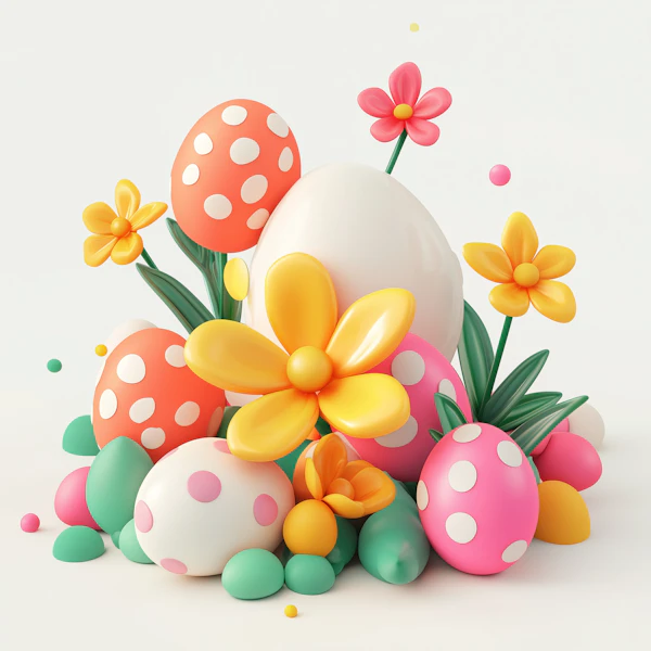 Colorful Easter Scene