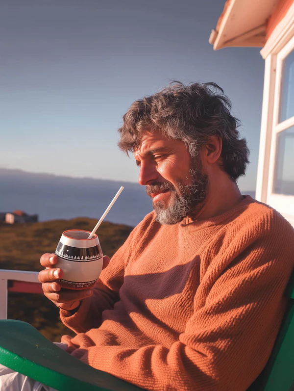 Man Enjoying Mate Outdoors