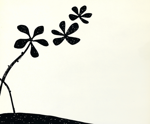 Minimalist Black and White Plant Illustration