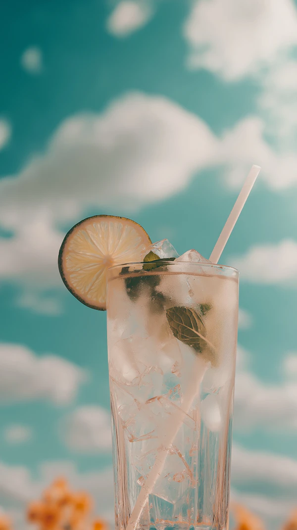 Refreshing Beverage with Lime and Mint